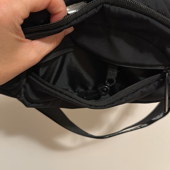 Adidas Black Waist Bag Crossbody with Logo | 2 Zippered Pockets - Picture 4 of 5